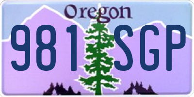 OR license plate 981SGP