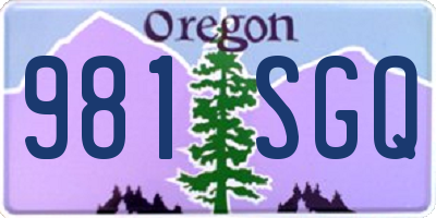 OR license plate 981SGQ