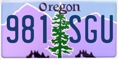OR license plate 981SGU
