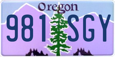 OR license plate 981SGY
