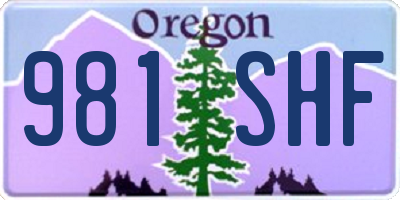 OR license plate 981SHF