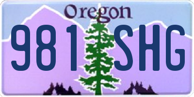 OR license plate 981SHG