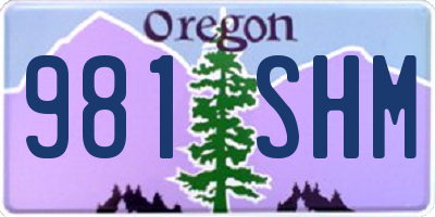 OR license plate 981SHM