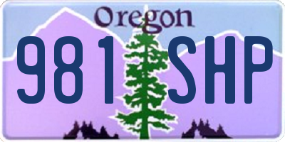 OR license plate 981SHP