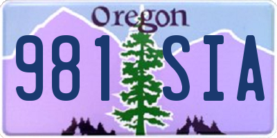 OR license plate 981SIA