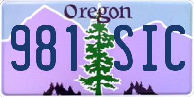 OR license plate 981SIC