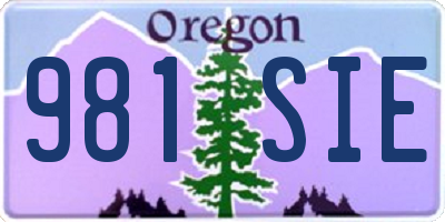 OR license plate 981SIE