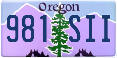 OR license plate 981SII