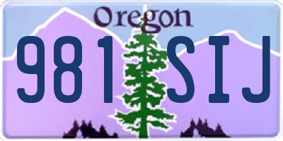OR license plate 981SIJ