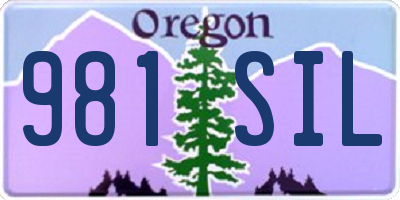 OR license plate 981SIL