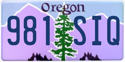 OR license plate 981SIQ