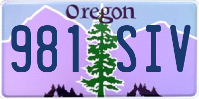 OR license plate 981SIV