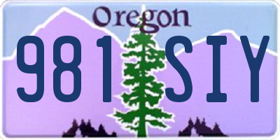 OR license plate 981SIY