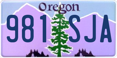 OR license plate 981SJA