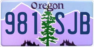 OR license plate 981SJB