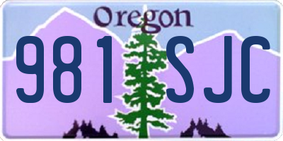 OR license plate 981SJC