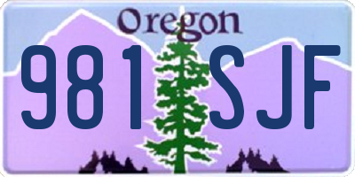 OR license plate 981SJF