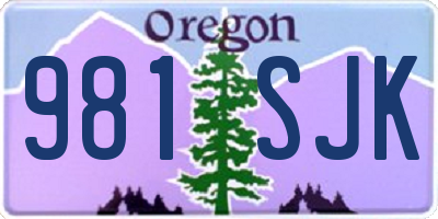 OR license plate 981SJK