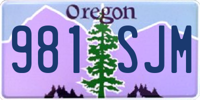 OR license plate 981SJM