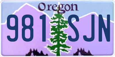 OR license plate 981SJN