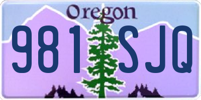 OR license plate 981SJQ