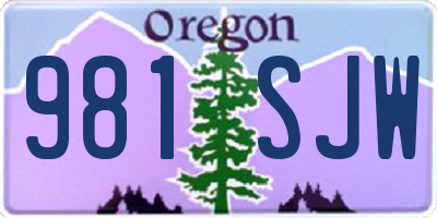 OR license plate 981SJW