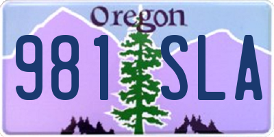 OR license plate 981SLA