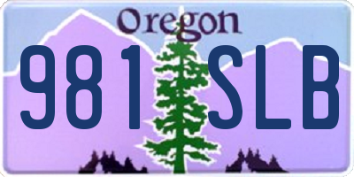 OR license plate 981SLB