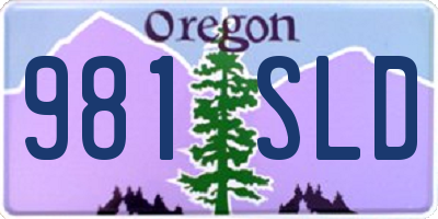 OR license plate 981SLD