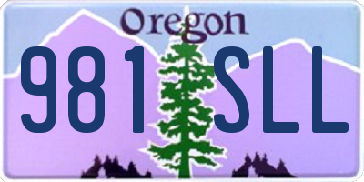 OR license plate 981SLL