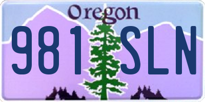 OR license plate 981SLN