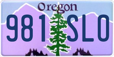 OR license plate 981SLO