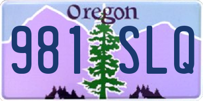 OR license plate 981SLQ