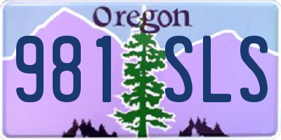 OR license plate 981SLS