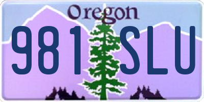 OR license plate 981SLU