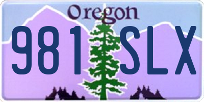 OR license plate 981SLX