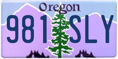 OR license plate 981SLY