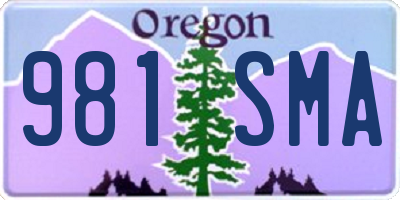 OR license plate 981SMA