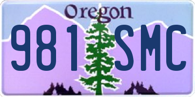 OR license plate 981SMC