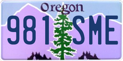 OR license plate 981SME