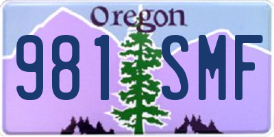 OR license plate 981SMF