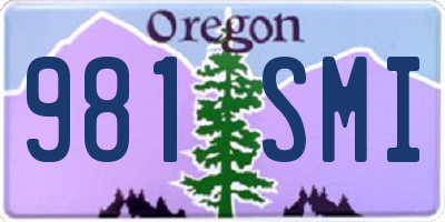OR license plate 981SMI