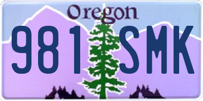 OR license plate 981SMK