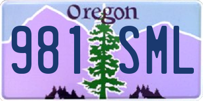 OR license plate 981SML