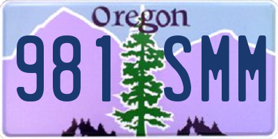 OR license plate 981SMM