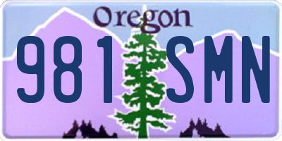 OR license plate 981SMN