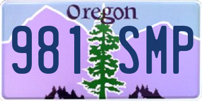 OR license plate 981SMP