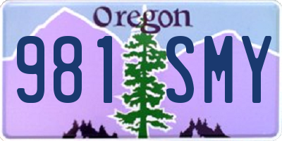 OR license plate 981SMY