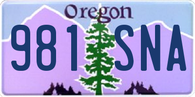 OR license plate 981SNA