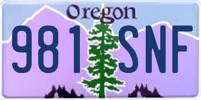 OR license plate 981SNF